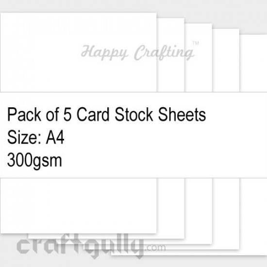 CardStock A4 - White 300gsm - Pack of 5