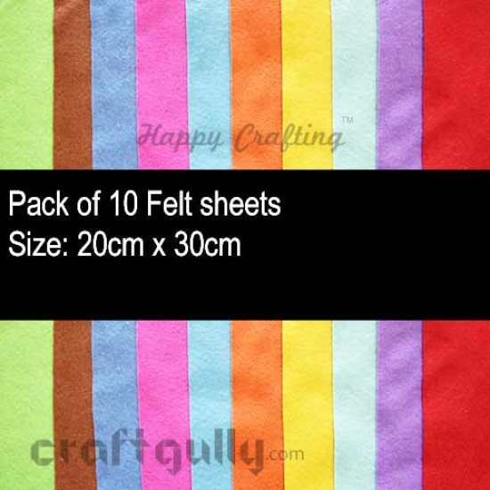 Felt Sheets - Thick Assorted - Set of 10
