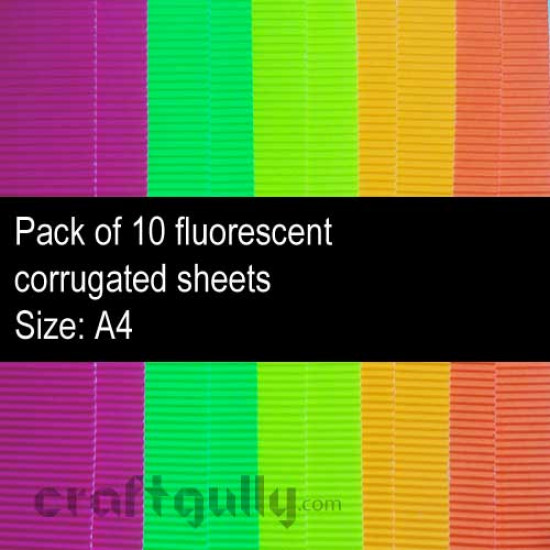 Corrugated Paper - Fluorescent -  Set of 10