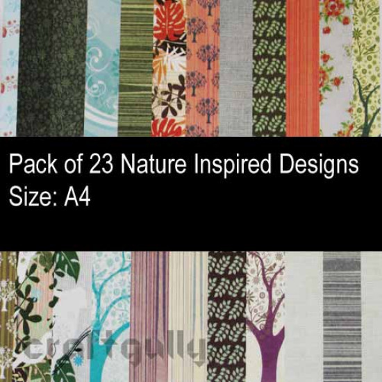 Pattern Paper A4 - Inspired by Nature - Pack of 23,