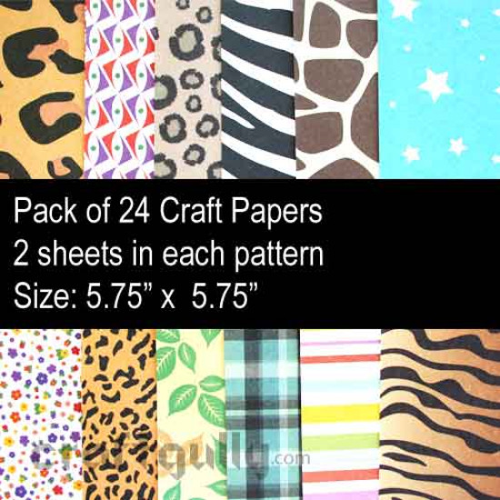 Origami Papers 142 mm - Assorted Prints #1 - 24 Sheets
