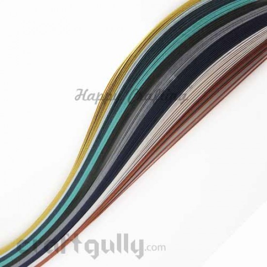Quilling Strips 5mm Metallic Assorted - 17Inch - 80 Strips
