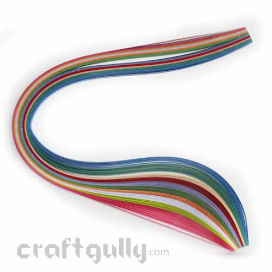 Quilling Strips 3mm Two Tone Assorted - 17Inch - 80 Strips