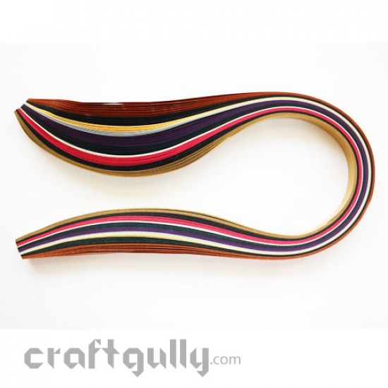 Quilling Strips 7mm Metallic Assorted - 17Inch - 80 Strips