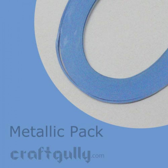 Quilling Strips 5mm Metallic Steel Blue - 17Inch - 100 Strips