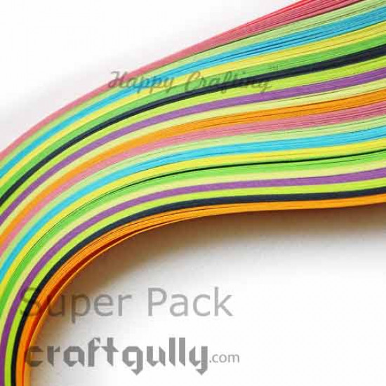 Quilling Strips 3mm Super Pack - Assorted - 11inch - 200 Strips