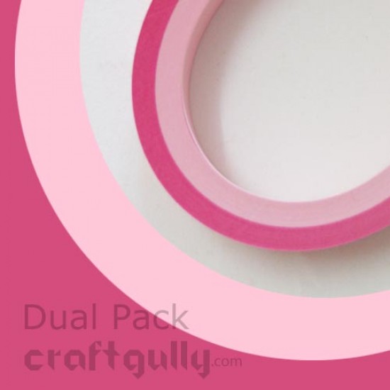 Quilling Strips 5mm Dual Pinks - 17Inch - 100 Strips