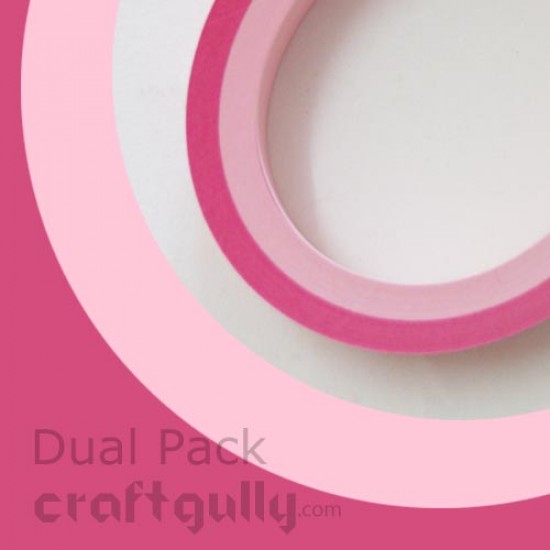 Quilling Strips 3mm - Dual Pinks - 17Inch - 100 Strips