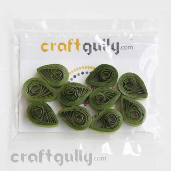 Quilled Shapes 5mm Drop - Leaf Green - Pack of 10