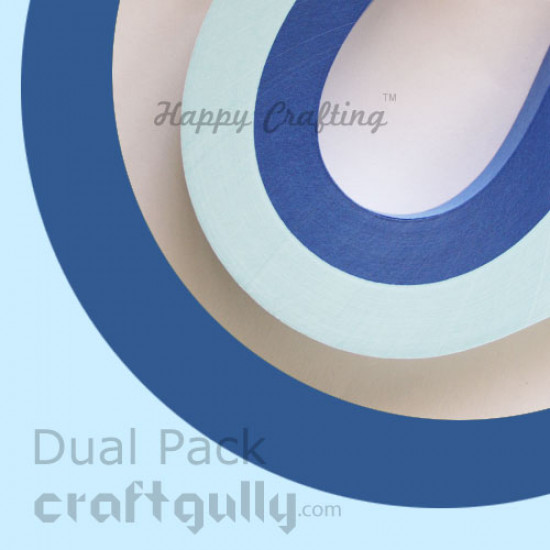 Quilling Strips 3mm Super Pack - Blues - 11inch - 200 Strips