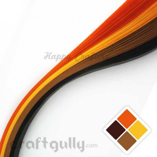 Quilling Strips 3mm Theme - Autumn - 17Inch - 100 Strips