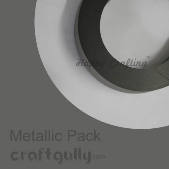Quilling Strips 5mm Metallic Dark Grey - 17Inch - 100 Strips