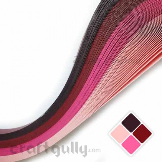 Quilling Strips 5mm Theme - Red Bouquet - 16Inch - 100 Strips