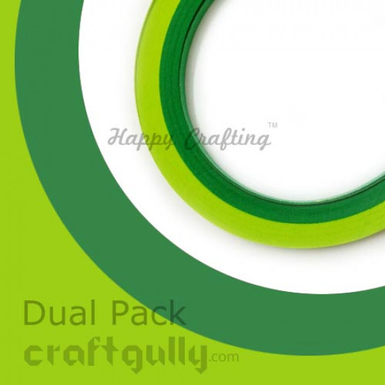 Quilling Strips 5mm Dual Greens - 17Inch - 100 Strips