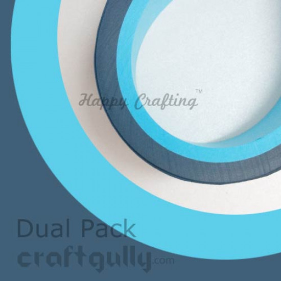 Quilling Strips 3mm Dual Blues - 17Inch - 100 Strips