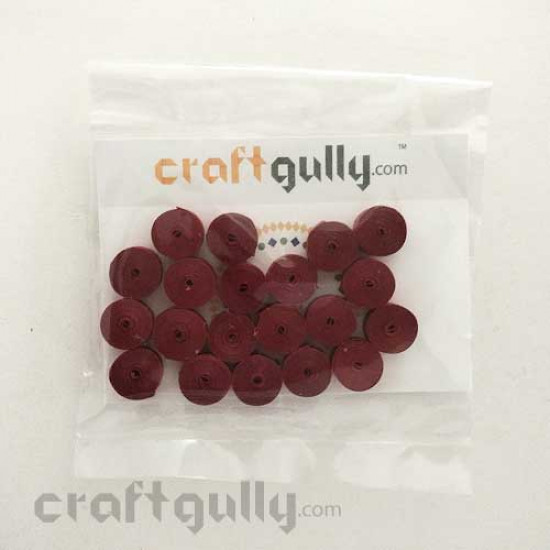 Quilled Shapes 5mm Tight Coil - Dark Red - Pack of 20