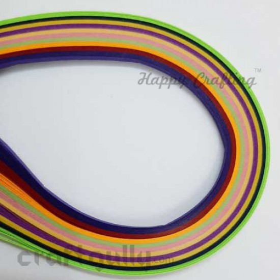 Quilling Strips 2mm Assorted - 11Inch - 100 Strips