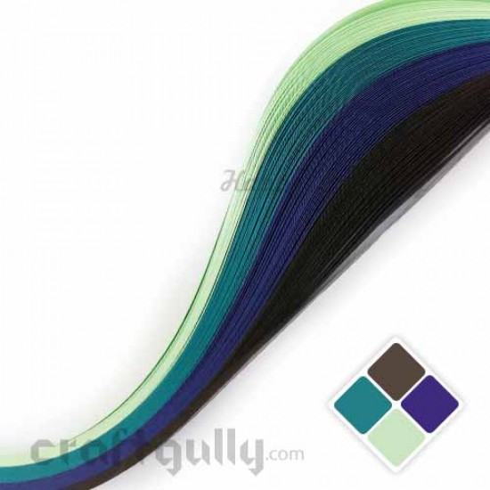 Quilling Strips 2mm - Theme - Peacock - 11inch - 100 Strips