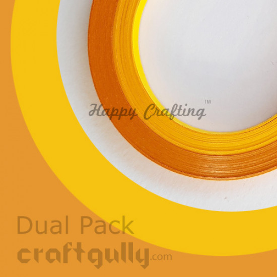 Quilling Strips 2mm Dual Yellow - 17inch - 100 Strips