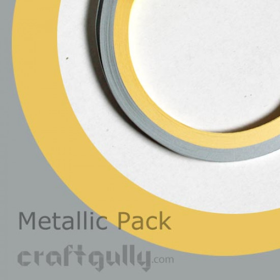 Quilling Strips 3mm Metallic Gold & Silver Pack