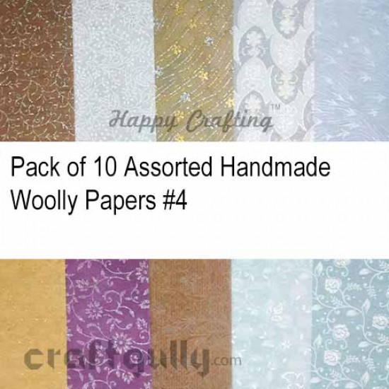 Handmade Paper - Woolly Assorted #4 (Pack of 10)