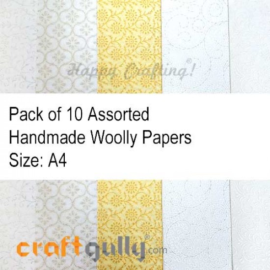 Handmade Paper - Woolly Assorted #6 - Pack of 10