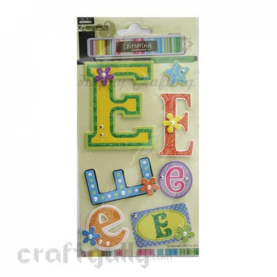 Paper 3D Stickers - Alphabet 'E'