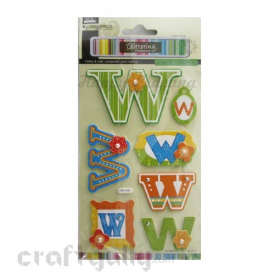 Paper 3D Stickers - Alphabet 'W'