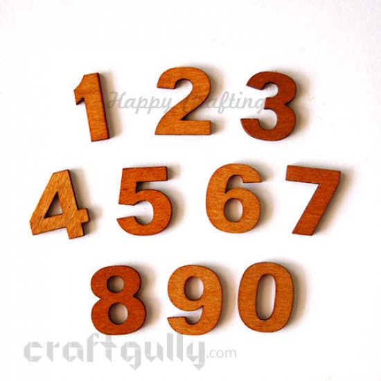 Laser Cut Wood Numbers - Pack of 10