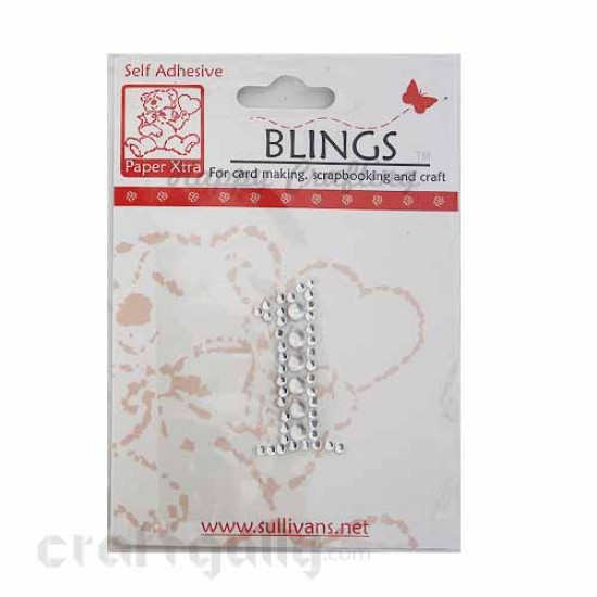 Rhinestone Stick-ons - Number Stickers - 1