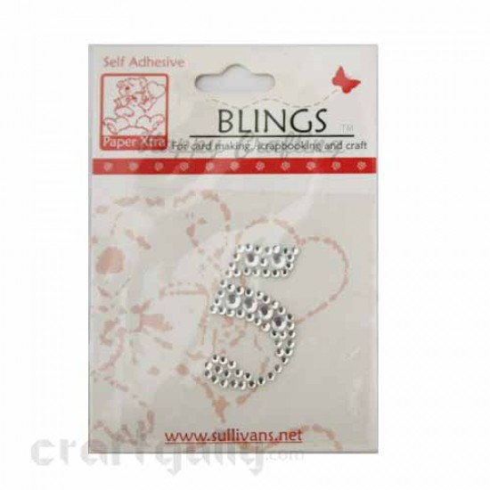 Rhinestone Stick-ons - Number Stickers - 5