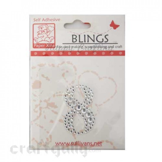 Rhinestone Stick-ons - Number Stickers - 8