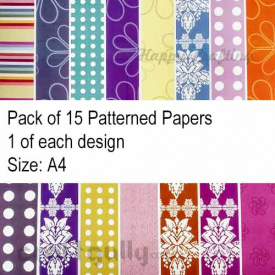 Pattern Paper A4 - Geometric Florals - Pack of 15