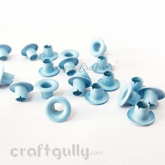 Eyelets 10mm - Round - Light Blue - Pack of 4