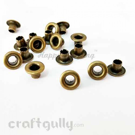 Eyelets 10mm - Round - Bronze - Pack of 4