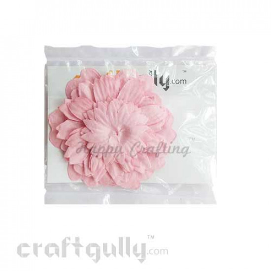 Die-Cut Paper Flowers - Embossed - Baby Pink - Pack of 18 