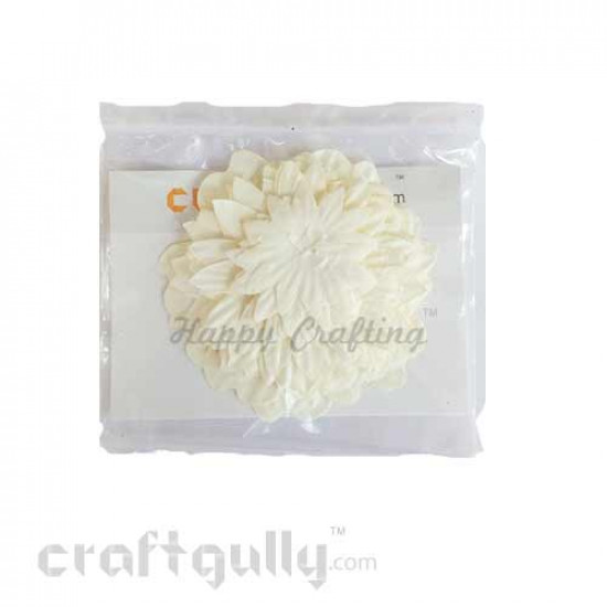 Die-Cut Paper Flowers - Embossed - Off White - Pack of 18 