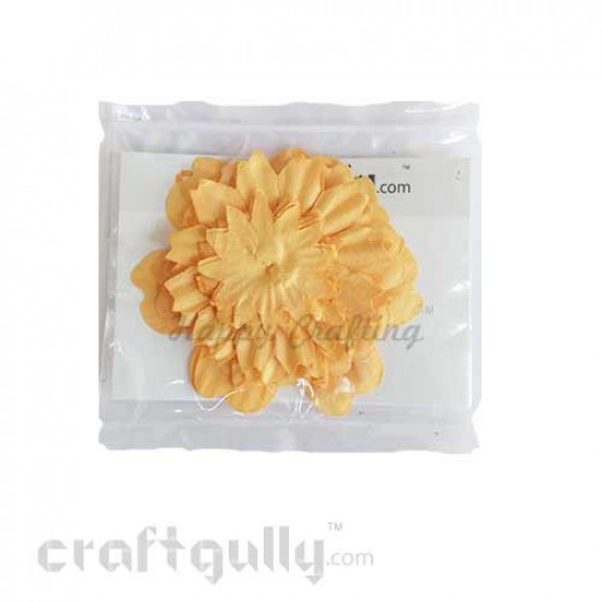Die-Cut Paper Flowers - Embossed - Golden Yellow - Pack of 18 