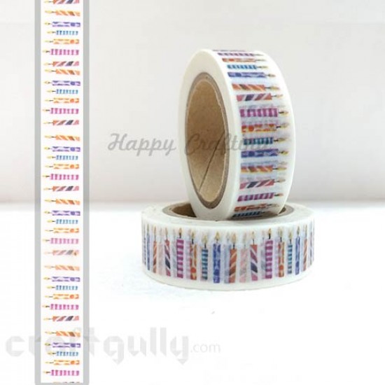 Washi Tapes 15mm -  Pattern #7 - 10 meters