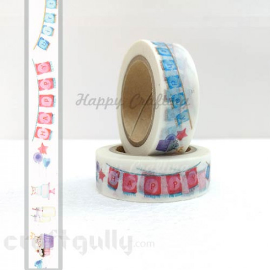 Washi Tapes 15mm -  Pattern #19 - 10 meters