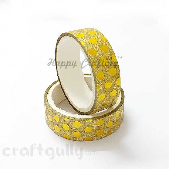 Shimmer Tapes 15mm - Patterned - Golden - Pack of 1