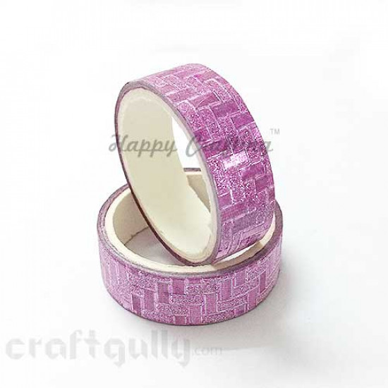 Shimmer Tapes 15mm - Patterned - Pink - Pack of 1