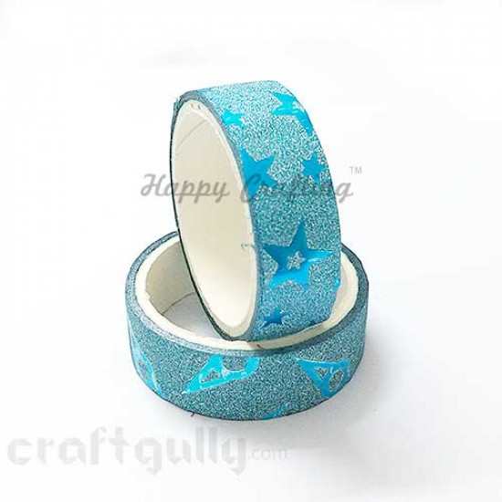 Shimmer Tapes 15mm - Patterned - Turquoise - Pack of 1