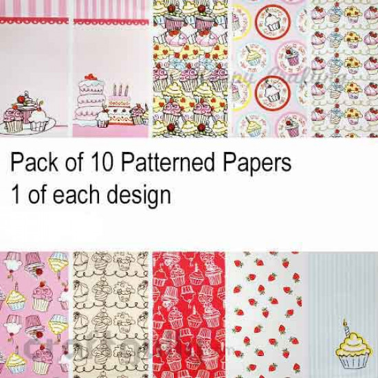 Pattern Paper 6x6 - Cupcakes - Pack of 10