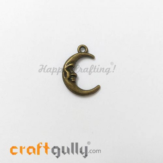 Charms / Elements 21.5mm Metal - Moon #1 - Bronze - Pack of 1