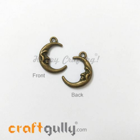 Charms / Elements 21.5mm Metal - Moon #1 - Bronze - Pack of 1 Charms / Elements 21.5mm Metal - Moon #1 - Bronze - Pack of 1