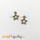 Charms / Elements 13mm Metal - Stars #1 - Bronze - Pack of 2