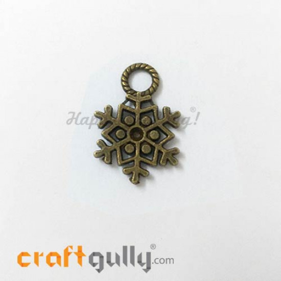Charms / Elements 21mm Metal - Snow Flake #1 - Bronze - Pack of 1 Charms / Elements 21mm Metal - Snow Flake #1 - Bronze - Pack of 1