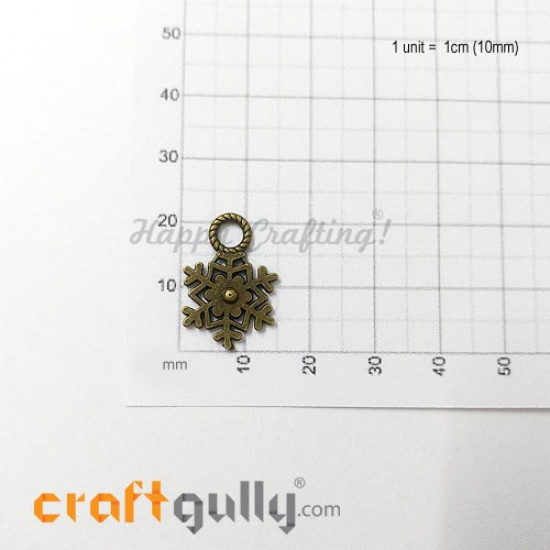 Charms / Elements 21mm Metal - Snow Flake #1 - Bronze - Pack of 1 Charms / Elements 21mm Metal - Snow Flake #1 - Bronze - Pack of 1