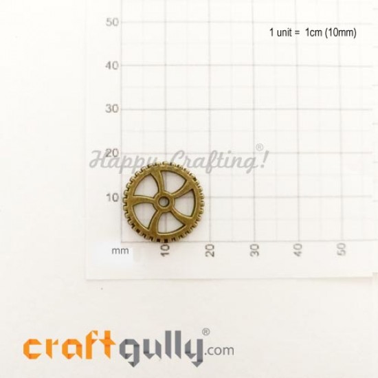 Charms / Elements 18.5mm Metal - Gear #1 - Bronze - Pack of 1 Charms / Elements 18.5mm Metal - Gear #1 - Bronze - Pack of 1